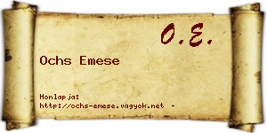 Ochs Emese névjegykártya